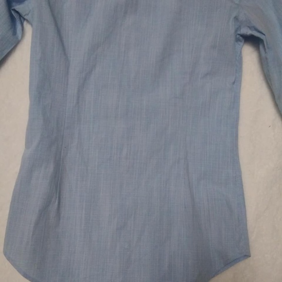 Express 1MX Mens Extra Slim Fit Light Blue Button - Picture 6 of 8